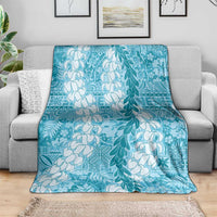 Blue Puakenikeni and Maile Lei Blanket Hawaiian Style Tribal Tapa Double Strand Lei LT9 - Polynesian Pride