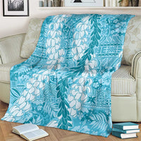 Blue Puakenikeni and Maile Lei Blanket Hawaiian Style Tribal Tapa Double Strand Lei LT9 - Polynesian Pride
