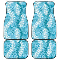 Blue Puakenikeni and Maile Lei Car Mats Hawaiian Style Tribal Tapa Double Strand Lei LT9 - Polynesian Pride