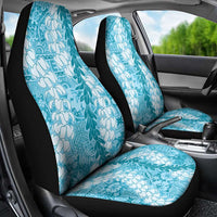 Blue Puakenikeni and Maile Lei Car Seat Cover Hawaiian Style Tribal Tapa Double Strand Lei LT9 - Polynesian Pride