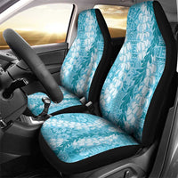 Blue Puakenikeni and Maile Lei Car Seat Cover Hawaiian Style Tribal Tapa Double Strand Lei LT9 - Polynesian Pride