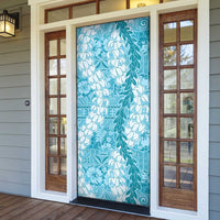 Blue Puakenikeni and Maile Lei Door Cover Hawaiian Style Tribal Tapa Double Strand Lei LT9 - Polynesian Pride