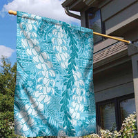 Blue Puakenikeni and Maile Lei Garden Flag Hawaiian Style Tribal Tapa Double Strand Lei LT9 - Polynesian Pride