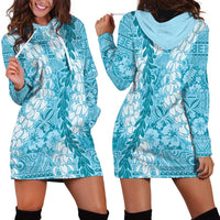 Blue Puakenikeni and Maile Lei Hoodie Dress Hawaiian Style Tribal Tapa Double Strand Lei LT9 - Polynesian Pride