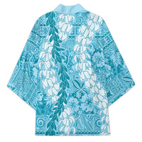 Blue Puakenikeni and Maile Lei Kimono Hawaiian Style Tribal Tapa Double Strand Lei LT9 - Polynesian Pride