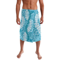 Blue Puakenikeni and Maile Lei Lavalava Hawaiian Style Tribal Tapa Double Strand Lei LT9 Blue - Polynesian Pride