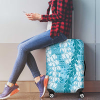 Blue Puakenikeni and Maile Lei Luggage Cover Hawaiian Style Tribal Tapa Double Strand Lei LT9 - Polynesian Pride