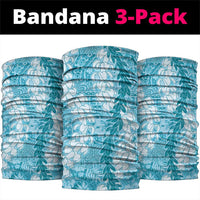 Blue Puakenikeni and Maile Lei Neck Gaiter Hawaiian Style Tribal Tapa Double Strand Lei LT9 package One Size: 25*50cm Blue - Polynesian Pride