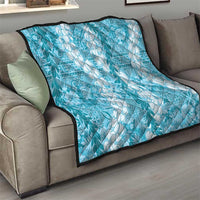 Blue Puakenikeni and Maile Lei Quilt Hawaiian Style Tribal Tapa Double Strand Lei LT9 - Polynesian Pride