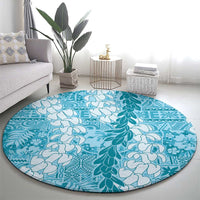 Blue Puakenikeni and Maile Lei Round Carpet Hawaiian Style Tribal Tapa Double Strand Lei LT9 - Polynesian Pride
