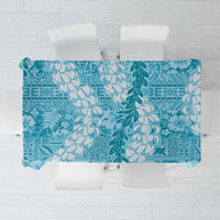 Blue Puakenikeni and Maile Lei Tablecloth Hawaiian Style Tribal Tapa Double Strand Lei