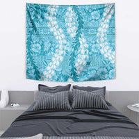 Blue Puakenikeni and Maile Lei Tapestry Hawaiian Style Tribal Tapa Double Strand Lei LT9 - Polynesian Pride