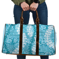 Blue Puakenikeni and Maile Lei Travel Bag Hawaiian Style Tribal Tapa Double Strand Lei LT9 Blue - Polynesian Pride