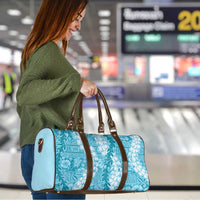 Blue Puakenikeni and Maile Lei Travel Bag Hawaiian Style Tribal Tapa Double Strand Lei LT9 - Polynesian Pride