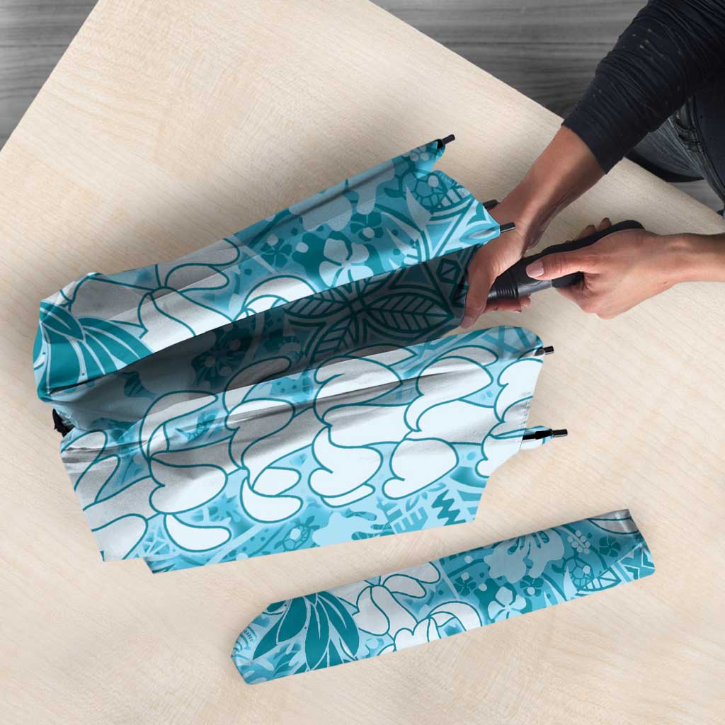 Blue Puakenikeni and Maile Lei Umbrella Hawaiian Style Tribal Tapa Double Strand Lei LT9 - Polynesian Pride
