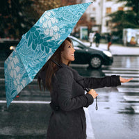 Blue Puakenikeni and Maile Lei Umbrella Hawaiian Style Tribal Tapa Double Strand Lei LT9 - Polynesian Pride