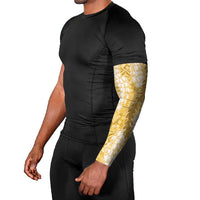 Gold Puakenikeni and Maile Lei Arm Sleeves Hawaiian Style Tribal Tapa Double Strand Lei LT9 - Polynesian Pride