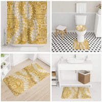 Gold Puakenikeni and Maile Lei Bathroom Set Hawaiian Style Tribal Tapa Double Strand Lei LT9 - Polynesian Pride