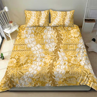 Gold Puakenikeni and Maile Lei Bedding Set Hawaiian Style Tribal Tapa Double Strand Lei LT9 - Polynesian Pride