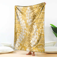 Gold Puakenikeni and Maile Lei Blanket Hawaiian Style Tribal Tapa Double Strand Lei LT9 - Polynesian Pride