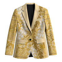 Gold Puakenikeni and Maile Lei Blazer Hawaiian Style Tribal Tapa Double Strand Lei LT9 Unisex Gold - Polynesian Pride