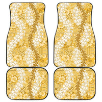 Gold Puakenikeni and Maile Lei Car Mats Hawaiian Style Tribal Tapa Double Strand Lei LT9 - Polynesian Pride