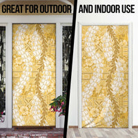Gold Puakenikeni and Maile Lei Door Cover Hawaiian Style Tribal Tapa Double Strand Lei LT9 - Polynesian Pride