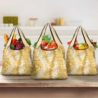 Gold Puakenikeni and Maile Lei Grocery Bag Hawaiian Style Tribal Tapa Double Strand Lei LT9 3-pack One Size Gold - Polynesian Pride