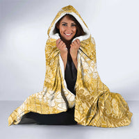 Gold Puakenikeni and Maile Lei Hooded Blanket Hawaiian Style Tribal Tapa Double Strand Lei LT9 - Polynesian Pride