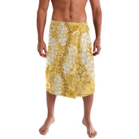 Gold Puakenikeni and Maile Lei Lavalava Hawaiian Style Tribal Tapa Double Strand Lei LT9 Gold - Polynesian Pride