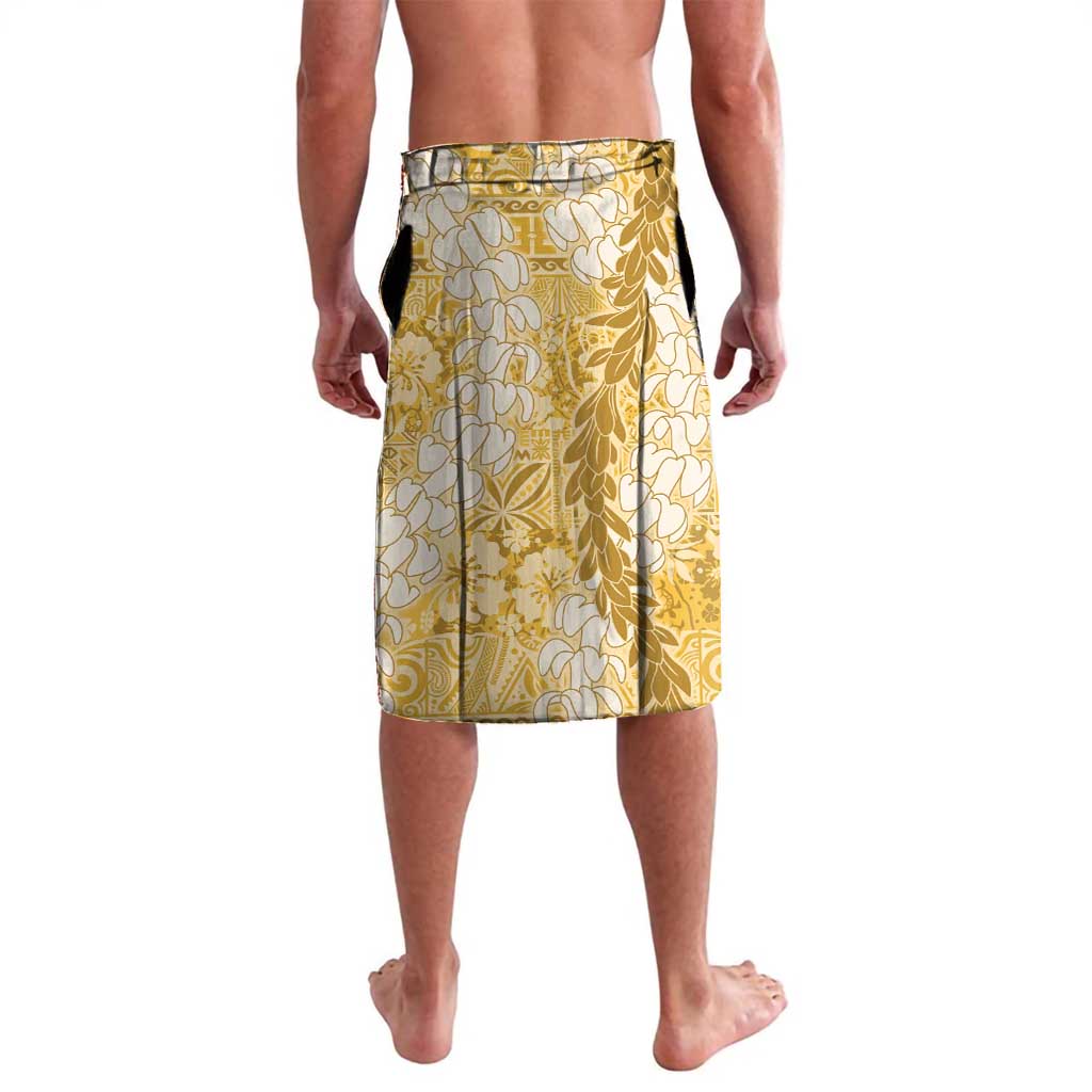 Gold Puakenikeni and Maile Lei Lavalava Hawaiian Style Tribal Tapa Double Strand Lei LT9 - Polynesian Pride