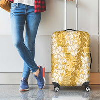 Gold Puakenikeni and Maile Lei Luggage Cover Hawaiian Style Tribal Tapa Double Strand Lei LT9 - Polynesian Pride
