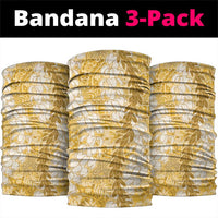 Gold Puakenikeni and Maile Lei Neck Gaiter Hawaiian Style Tribal Tapa Double Strand Lei LT9 package One Size: 25*50cm Gold - Polynesian Pride