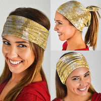 Gold Puakenikeni and Maile Lei Neck Gaiter Hawaiian Style Tribal Tapa Double Strand Lei LT9 - Polynesian Pride
