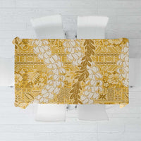 Gold Puakenikeni and Maile Lei Tablecloth Hawaiian Style Tribal Tapa Double Strand Lei LT9 Gold - Polynesian Pride