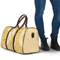 Gold Puakenikeni and Maile Lei Travel Bag Hawaiian Style Tribal Tapa Double Strand Lei LT9 - Polynesian Pride