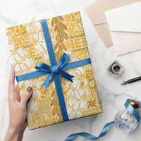 Gold Puakenikeni and Maile Lei Wrapping Paper Hawaiian Style Tribal Tapa Double Strand Lei LT9 - Polynesian Pride