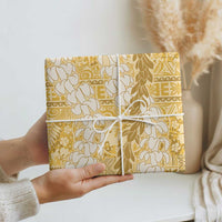 Gold Puakenikeni and Maile Lei Wrapping Paper Hawaiian Style Tribal Tapa Double Strand Lei LT9 - Polynesian Pride