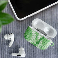 Green Puakenikeni and Maile Lei AirPods Case Hawaiian Style Tribal Tapa Double Strand Lei LT9 - Polynesian Pride