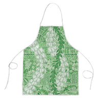 Green Puakenikeni and Maile Lei Apron Hawaiian Style Tribal Tapa Double Strand Lei LT9 Green - Polynesian Pride