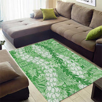 Green Puakenikeni and Maile Lei Area Rug Hawaiian Style Tribal Tapa Double Strand Lei LT9 - Polynesian Pride