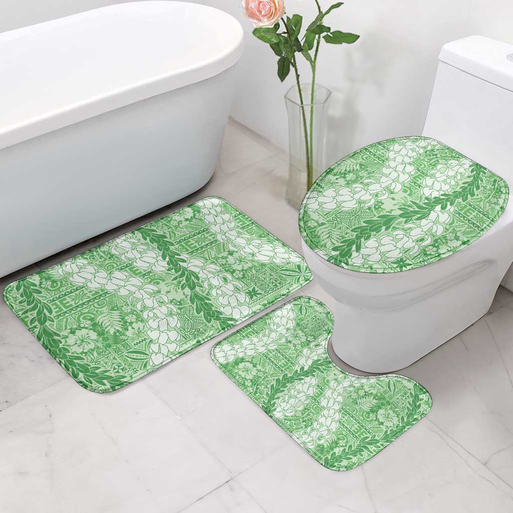 Green Puakenikeni and Maile Lei Bathroom Set Hawaiian Style Tribal Tapa Double Strand Lei LT9 - Polynesian Pride