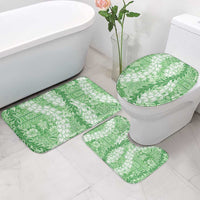Green Puakenikeni and Maile Lei Bathroom Set Hawaiian Style Tribal Tapa Double Strand Lei LT9 - Polynesian Pride