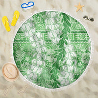 Green Puakenikeni and Maile Lei Beach Blanket Hawaiian Style Tribal Tapa Double Strand Lei LT9 One Size 150cm Green - Polynesian Pride