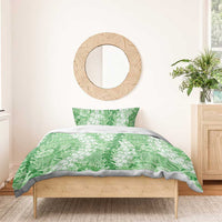 Green Puakenikeni and Maile Lei Bedding Set Hawaiian Style Tribal Tapa Double Strand Lei LT9 - Polynesian Pride