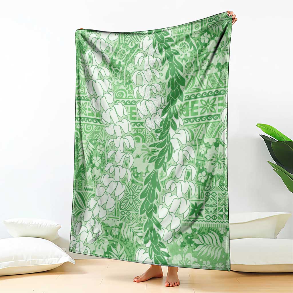 Green Puakenikeni and Maile Lei Blanket Hawaiian Style Tribal Tapa Double Strand Lei LT9 - Polynesian Pride