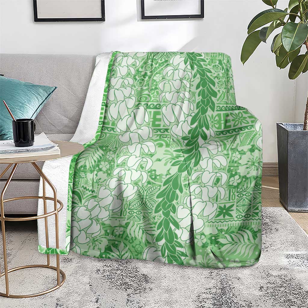 Green Puakenikeni and Maile Lei Blanket Hawaiian Style Tribal Tapa Double Strand Lei LT9 - Polynesian Pride