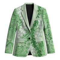 Green Puakenikeni and Maile Lei Blazer Hawaiian Style Tribal Tapa Double Strand Lei LT9 Unisex Green - Polynesian Pride