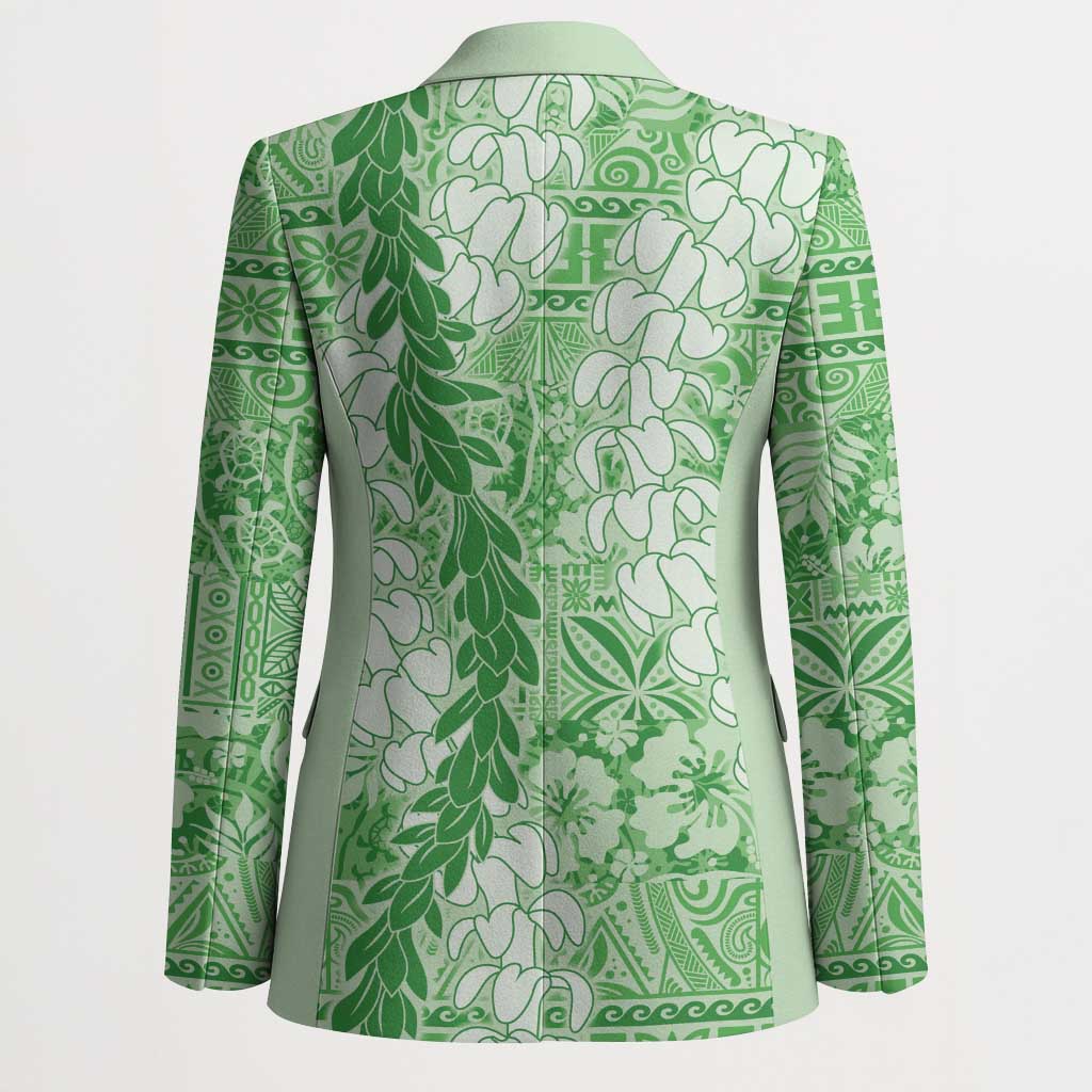Green Puakenikeni and Maile Lei Blazer Hawaiian Style Tribal Tapa Double Strand Lei LT9 - Polynesian Pride