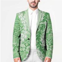 Green Puakenikeni and Maile Lei Blazer Hawaiian Style Tribal Tapa Double Strand Lei LT9 - Polynesian Pride